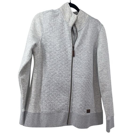 L.L. Bean Womens Quilted Full Zip Sweatshirt Jacket Long Sleeve Gray SZ M 508104 - Picture 1 of 7